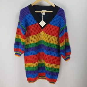 Multicolored V-Neck Sweater NWT